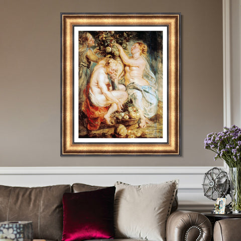INVIN ART Framed Canvas Art Giclee Print Series#043 by Peter Paul Rubens Wall Art Living Room Home Office Decorations