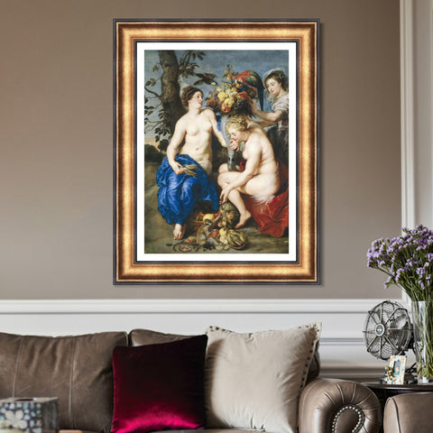 INVIN ART Framed Canvas Art Giclee Print Series#084 by Peter Paul Rubens Wall Art Living Room Home Office Decorations
