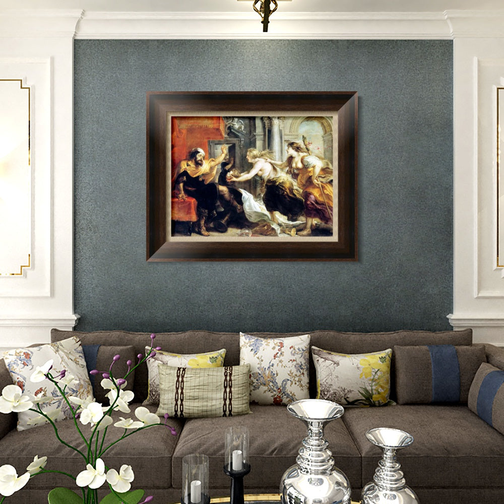 INVIN ART Framed Canvas Art Giclee Print Series#169 by Peter Paul Rubens Wall Art (Vintage Embossed Gold frame,20"x24")