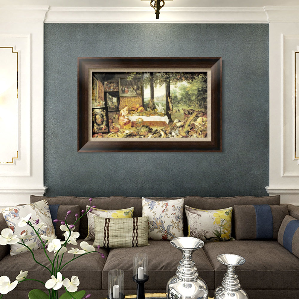 INVIN ART Framed Canvas Art Giclee Print Series#254 by Peter Paul Rubens Wall Art (Vintage Embossed Gold frame,20"x28")