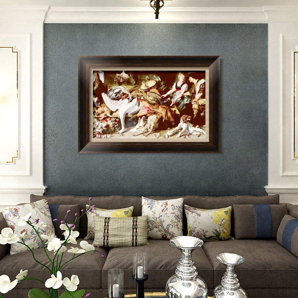 INVIN ART Framed Canvas Art Giclee Print Series#273 by Peter Paul Rubens Wall Art (Vintage Embossed Gold frame,20"x28")
