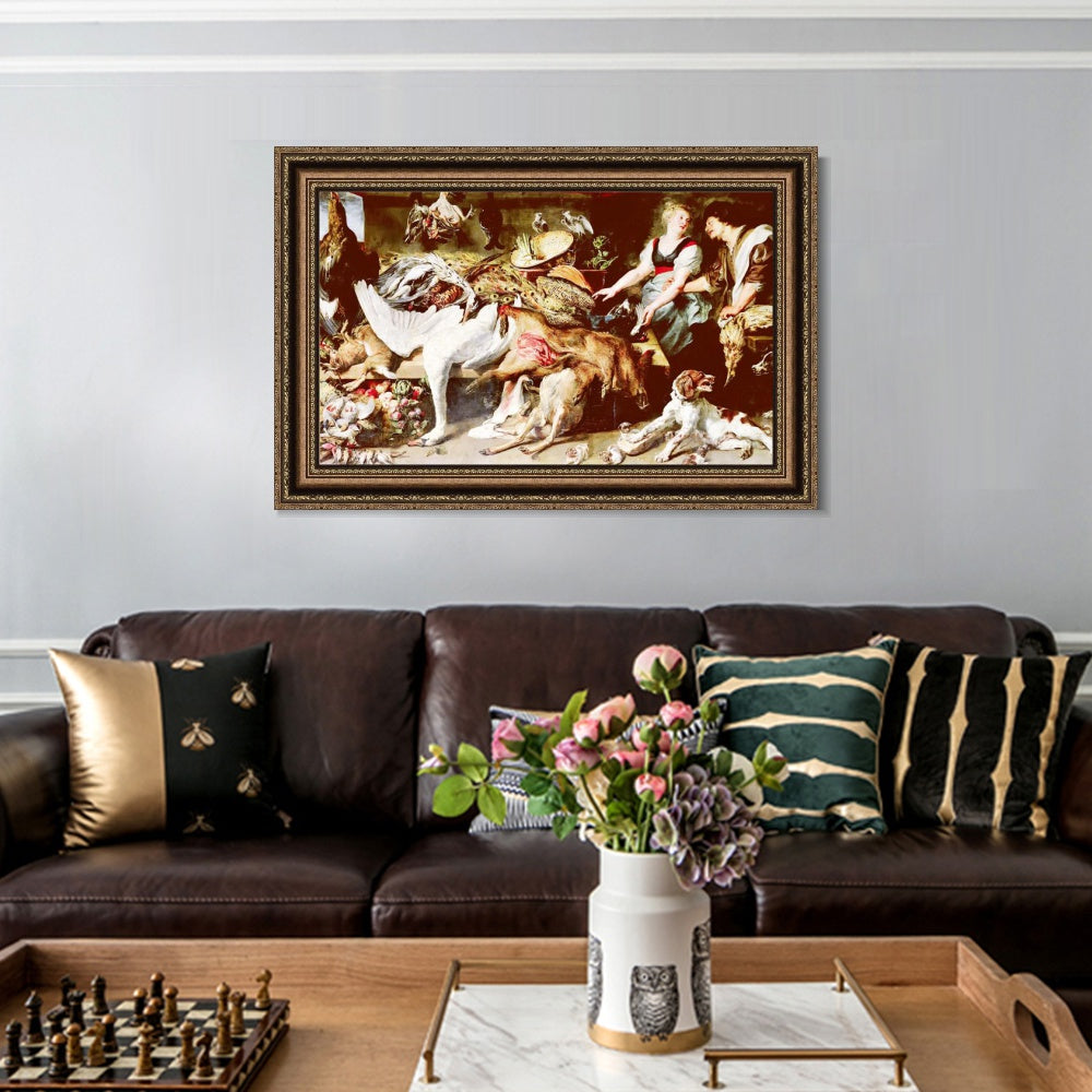 INVIN ART Framed Canvas Art Giclee Print Series#273 by Peter Paul Rubens Wall Art (Vintage Embossed Gold frame,20"x28")