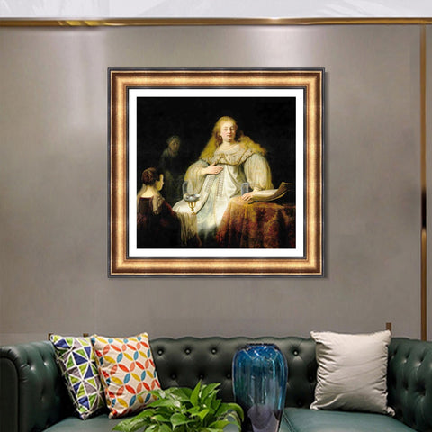 INVIN ART Framed Canvas Art Giclee Print Series#001 by Rembrandt Harmenszoon van Rijn Wall Art Living Room Home Office Decorations