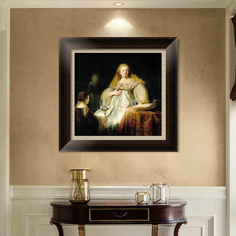 INVIN ART Framed Canvas Art Giclee Print Series#001 by Rembrandt Harmenszoon van Rijn Wall Art Living Room Home Office Decorations