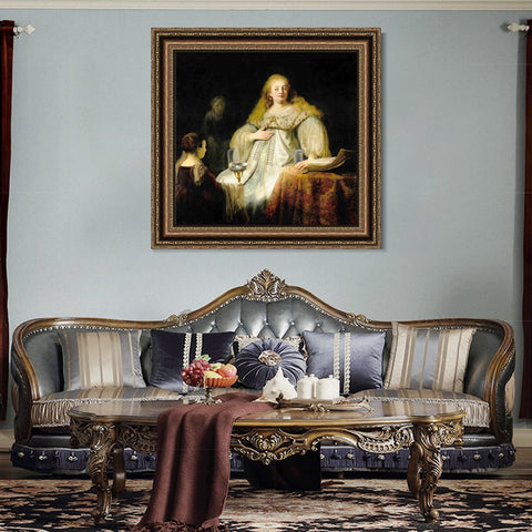 INVIN ART Framed Canvas Art Giclee Print Series#001 by Rembrandt Harmenszoon van Rijn Wall Art Living Room Home Office Decorations