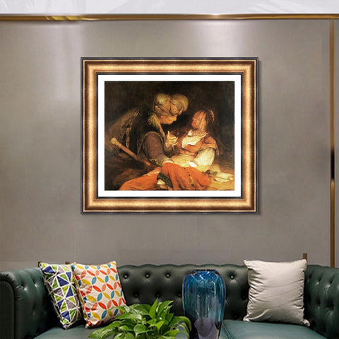 INVIN ART Framed Canvas Art Giclee Print Series#012 by Rembrandt Harmenszoon van Rijn Wall Art Living Room Home Office Decorations