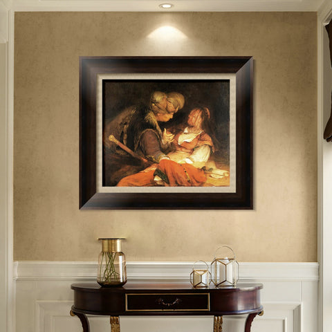 INVIN ART Framed Canvas Art Giclee Print Series#012 by Rembrandt Harmenszoon van Rijn Wall Art Living Room Home Office Decorations