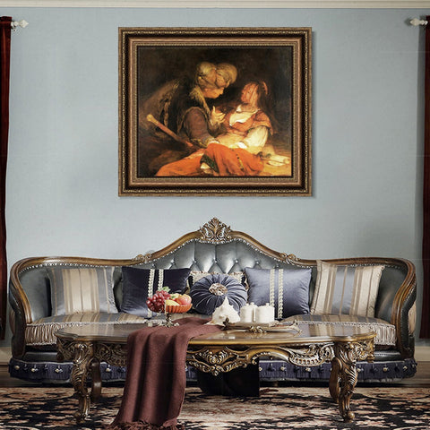 INVIN ART Framed Canvas Art Giclee Print Series#012 by Rembrandt Harmenszoon van Rijn Wall Art Living Room Home Office Decorations