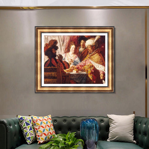 INVIN ART Framed Canvas Art Giclee Print Series#018 by Rembrandt Harmenszoon van Rijn Wall Art Living Room Home Office Decorations