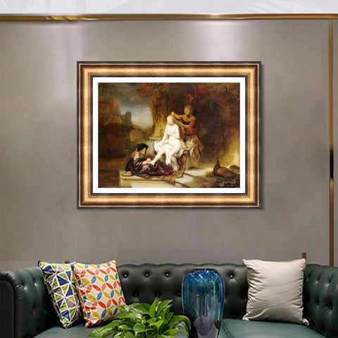 INVIN ART Framed Canvas Art Giclee Print Series#019 by Rembrandt Harmenszoon van Rijn Wall Art Living Room Home Office Decorations