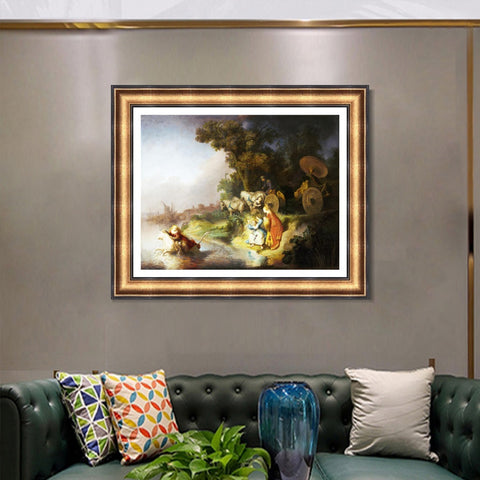INVIN ART Framed Canvas Art Giclee Print Series#024 by Rembrandt Harmenszoon van Rijn Wall Art Living Room Home Office Decorations