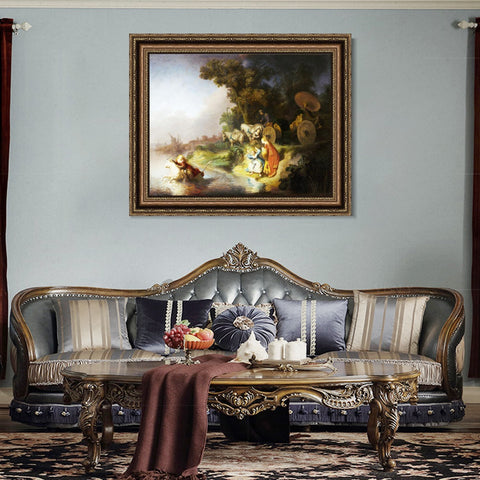 INVIN ART Framed Canvas Art Giclee Print Series#024 by Rembrandt Harmenszoon van Rijn Wall Art Living Room Home Office Decorations