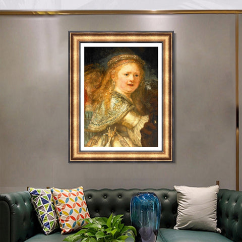 INVIN ART Framed Canvas Art Giclee Print Series#026 by Rembrandt Harmenszoon van Rijn Wall Art Living Room Home Office Decorations