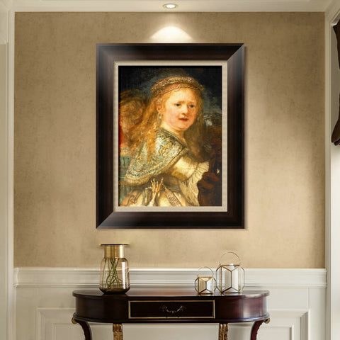 INVIN ART Framed Canvas Art Giclee Print Series#026 by Rembrandt Harmenszoon van Rijn Wall Art Living Room Home Office Decorations