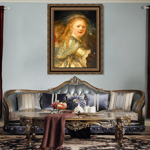 INVIN ART Framed Canvas Art Giclee Print Series#026 by Rembrandt Harmenszoon van Rijn Wall Art Living Room Home Office Decorations