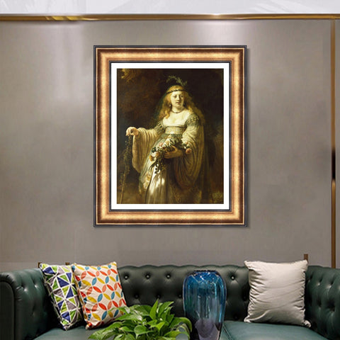 INVIN ART Framed Canvas Art Giclee Print Series#027 by Rembrandt Harmenszoon van Rijn Wall Art Living Room Home Office Decorations