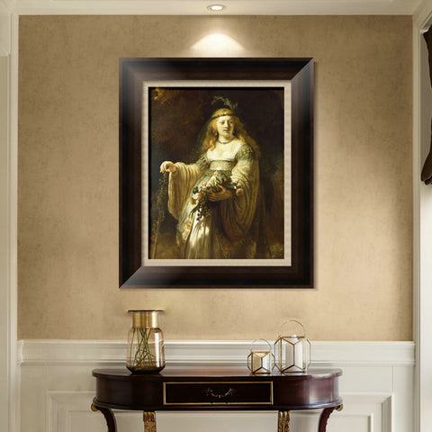 INVIN ART Framed Canvas Art Giclee Print Series#027 by Rembrandt Harmenszoon van Rijn Wall Art Living Room Home Office Decorations