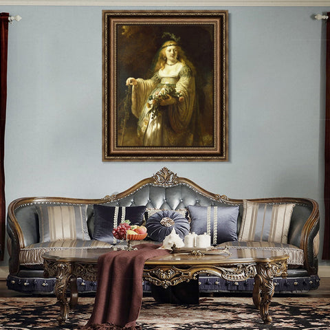 INVIN ART Framed Canvas Art Giclee Print Series#027 by Rembrandt Harmenszoon van Rijn Wall Art Living Room Home Office Decorations