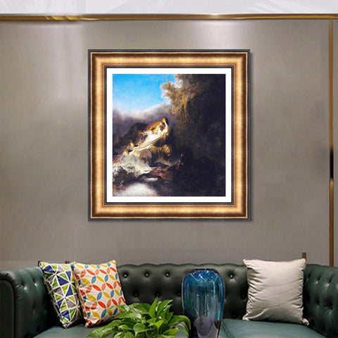 INVIN ART Framed Canvas Art Giclee Print Series#030 by Rembrandt Harmenszoon van Rijn Wall Art Living Room Home Office Decorations