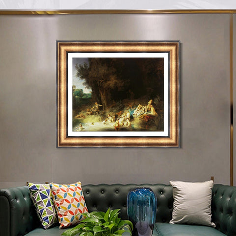 INVIN ART Framed Canvas Art Giclee Print Series#036 by Rembrandt Harmenszoon van Rijn Wall Art Living Room Home Office Decorations