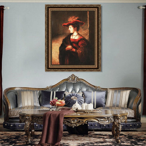 INVIN ART Framed Canvas Art Giclee Print Series#038 by Rembrandt Harmenszoon van Rijn Wall Art Living Room Home Office Decorations