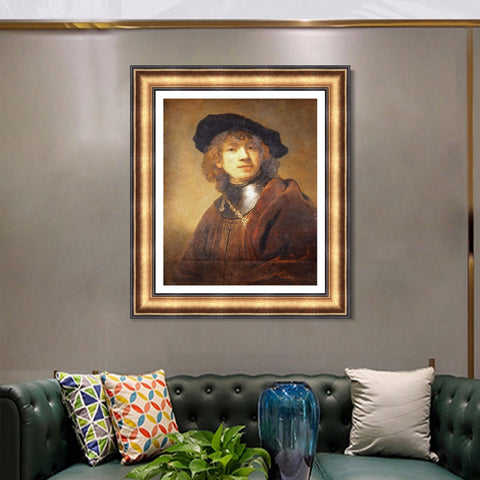 INVIN ART Framed Canvas Art Giclee Print Series#039 by Rembrandt Harmenszoon van Rijn Wall Art Living Room Home Office Decorations