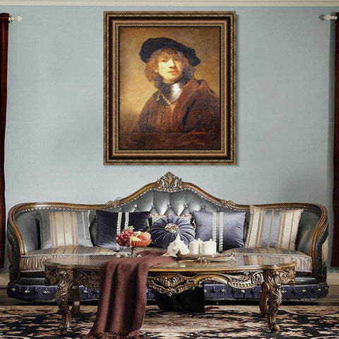 INVIN ART Framed Canvas Art Giclee Print Series#039 by Rembrandt Harmenszoon van Rijn Wall Art Living Room Home Office Decorations