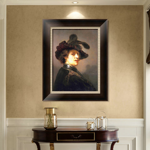 INVIN ART Framed Canvas Art Giclee Print Series#045 by Rembrandt Harmenszoon van Rijn Wall Art Living Room Home Office Decorations