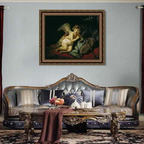 INVIN ART Framed Canvas Art Giclee Print Series#046 by Rembrandt Harmenszoon van Rijn Wall Art Living Room Home Office Decorations