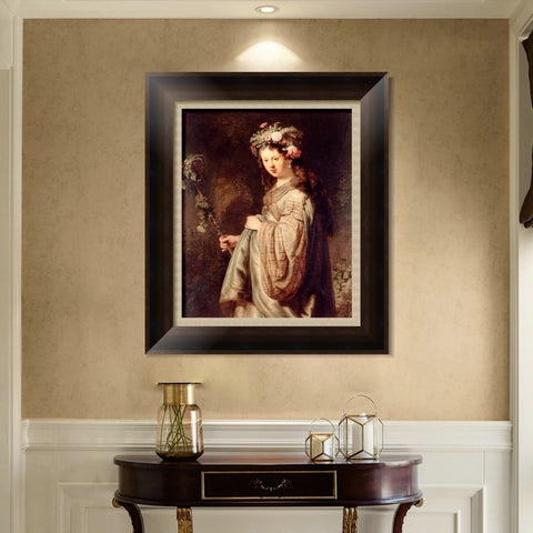 INVIN ART Framed Canvas Art Giclee Print Series#048 by Rembrandt Harmenszoon van Rijn Wall Art Living Room Home Office Decorations