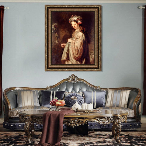 INVIN ART Framed Canvas Art Giclee Print Series#048 by Rembrandt Harmenszoon van Rijn Wall Art Living Room Home Office Decorations