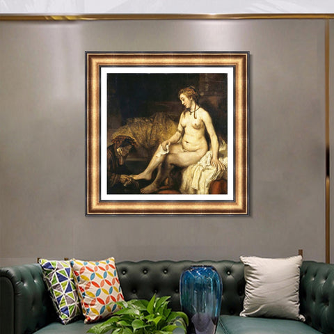 INVIN ART Framed Canvas Art Giclee Print Series#049 by Rembrandt Harmenszoon van Rijn Wall Art Living Room Home Office Decorations