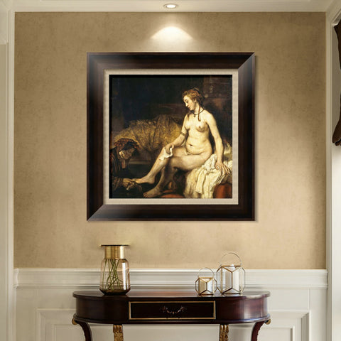 INVIN ART Framed Canvas Art Giclee Print Series#049 by Rembrandt Harmenszoon van Rijn Wall Art Living Room Home Office Decorations