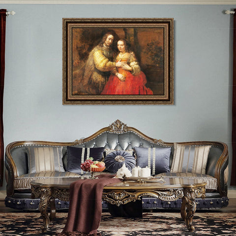 INVIN ART Framed Canvas Art Giclee Print Series#050 by Rembrandt Harmenszoon van Rijn Wall Art Living Room Home Office Decorations