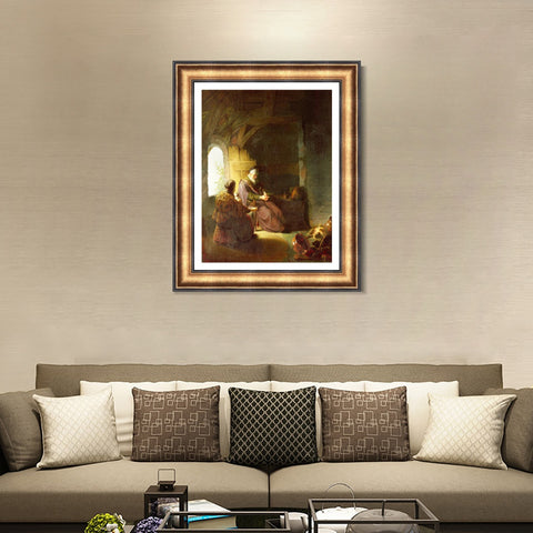 INVIN ART Framed Canvas Art Giclee Print Series#051 by Rembrandt Harmenszoon van Rijn Wall Art Living Room Home Office Decorations