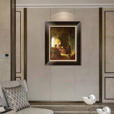 INVIN ART Framed Canvas Art Giclee Print Series#051 by Rembrandt Harmenszoon van Rijn Wall Art Living Room Home Office Decorations