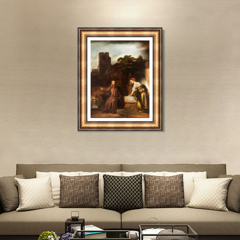 INVIN ART Framed Canvas Art Giclee Print Series#054 by Rembrandt Harmenszoon van Rijn Wall Art Living Room Home Office Decorations