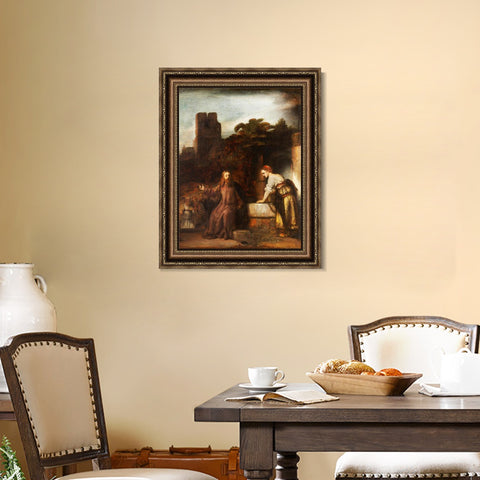 INVIN ART Framed Canvas Art Giclee Print Series#054 by Rembrandt Harmenszoon van Rijn Wall Art Living Room Home Office Decorations