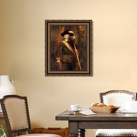 INVIN ART Framed Canvas Art Giclee Print Series#058 by Rembrandt Harmenszoon van Rijn Wall Art Living Room Home Office Decorations