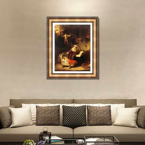 INVIN ART Framed Canvas Art Giclee Print Series#063 by Rembrandt Harmenszoon van Rijn Wall Art Living Room Home Office Decorations