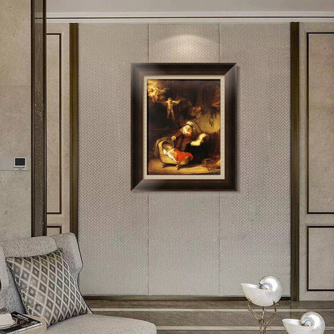 INVIN ART Framed Canvas Art Giclee Print Series#063 by Rembrandt Harmenszoon van Rijn Wall Art Living Room Home Office Decorations