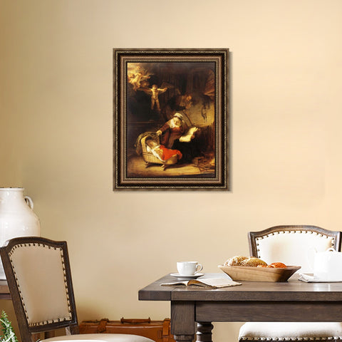 INVIN ART Framed Canvas Art Giclee Print Series#063 by Rembrandt Harmenszoon van Rijn Wall Art Living Room Home Office Decorations
