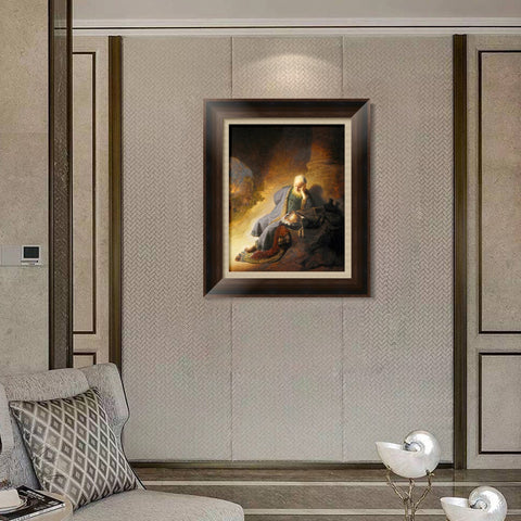 INVIN ART Framed Canvas Art Giclee Print Series#065 by Rembrandt Harmenszoon van Rijn Wall Art Living Room Home Office Decorations