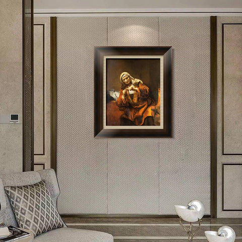 INVIN ART Framed Canvas Art Giclee Print Series#067 by Rembrandt Harmenszoon van Rijn Wall Art Living Room Home Office Decorations