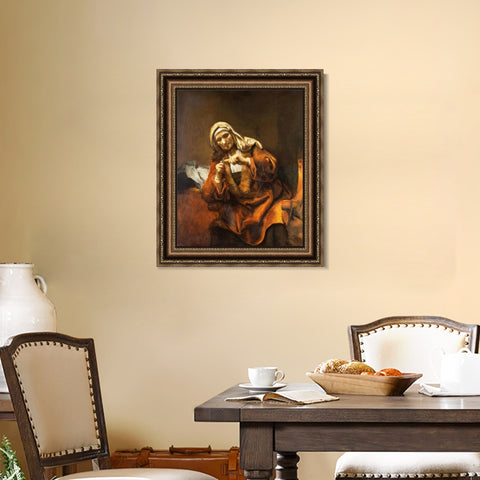 INVIN ART Framed Canvas Art Giclee Print Series#067 by Rembrandt Harmenszoon van Rijn Wall Art Living Room Home Office Decorations