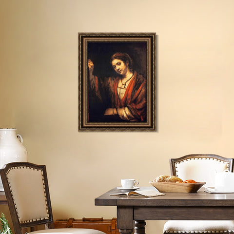 INVIN ART Framed Canvas Art Giclee Print Series#069 by Rembrandt Harmenszoon van Rijn Wall Art Living Room Home Office Decorations