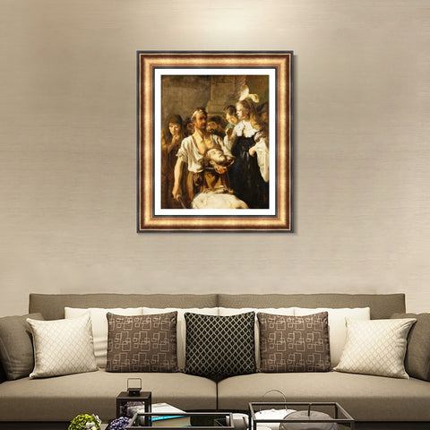 INVIN ART Framed Canvas Art Giclee Print Series#072 by Rembrandt Harmenszoon van Rijn Wall Art Living Room Home Office Decorations