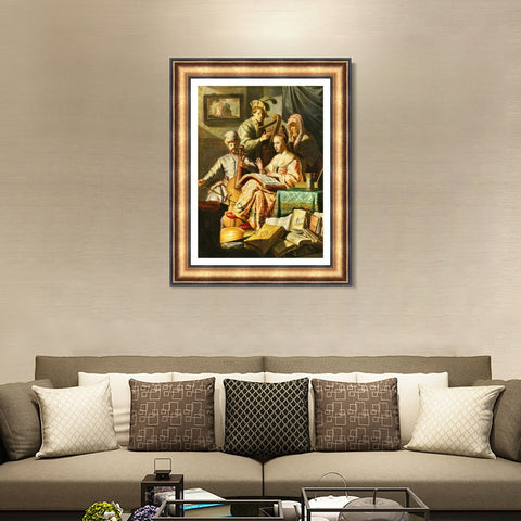 INVIN ART Framed Canvas Art Giclee Print Series#073 by Rembrandt Harmenszoon van Rijn Wall Art Living Room Home Office Decorations