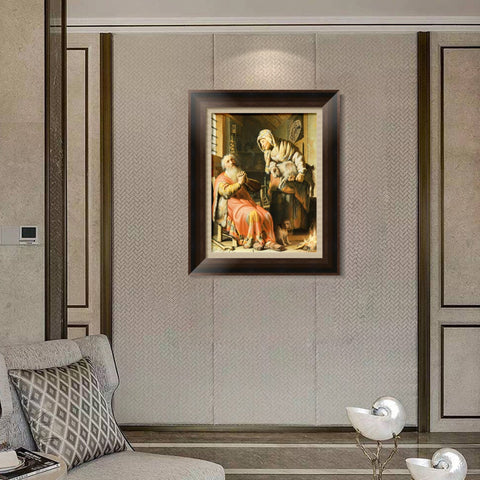 INVIN ART Framed Canvas Art Giclee Print TOBIAS SUSPECTED HIS WIFE STEALING by Rembrandt Harmenszoon van Rijn Wall Art Living Room Home Office Decorations