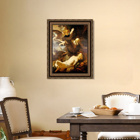 INVIN ART Framed Canvas Art Giclee Print Series#075 by Rembrandt Harmenszoon van Rijn Wall Art Living Room Home Office Decorations